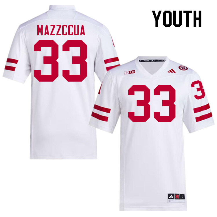 Youth #33 Maurice Mazzccua Nebraska Cornhuskers College Football Jerseys Stitched Sale-White